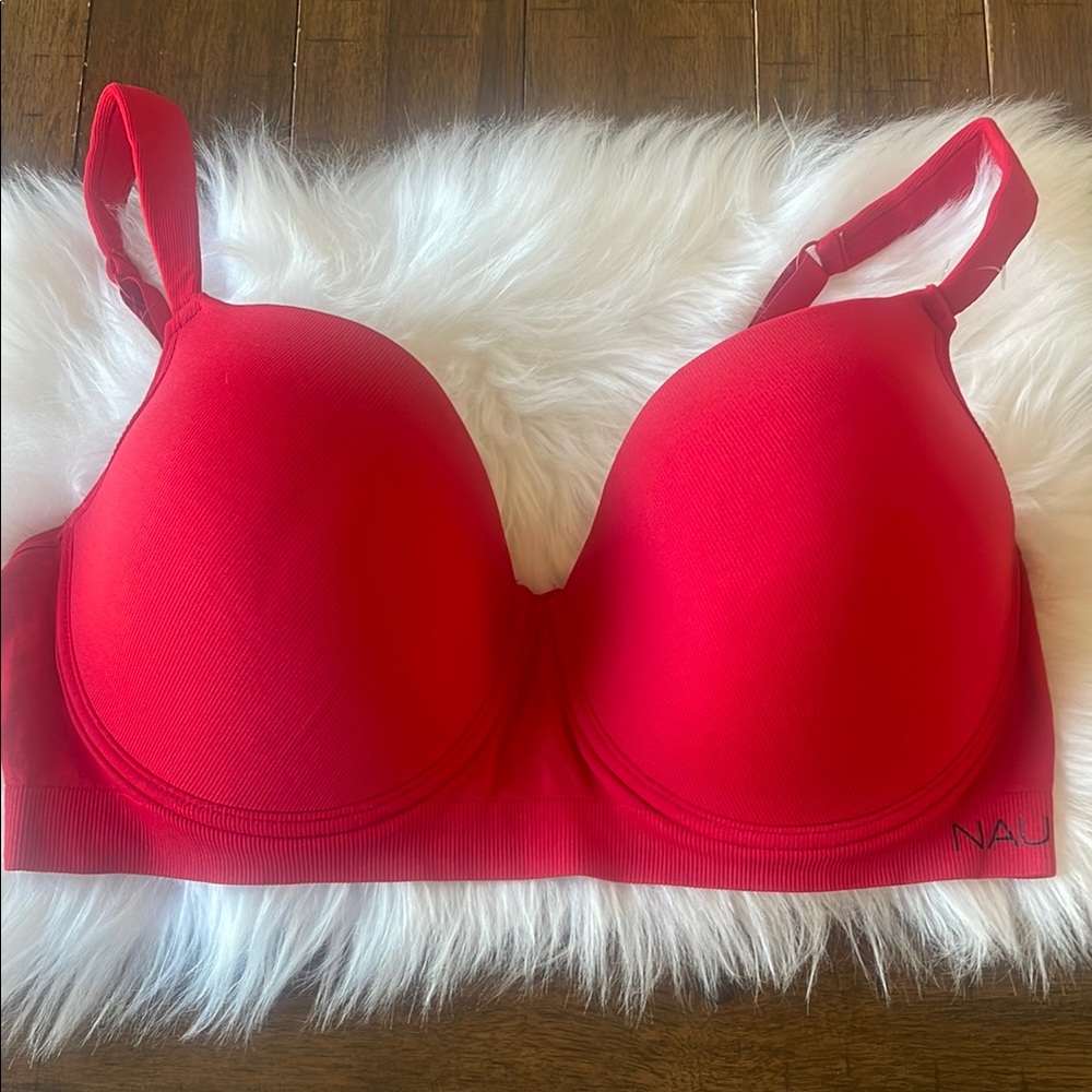 NÁUTICA Red Seamless Bra with Adjustable Straps